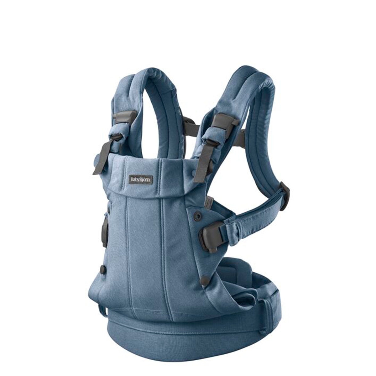 Mochila Porta-bebés Harmony Tecido Woven Melange 3 Posições Azul-claro-3