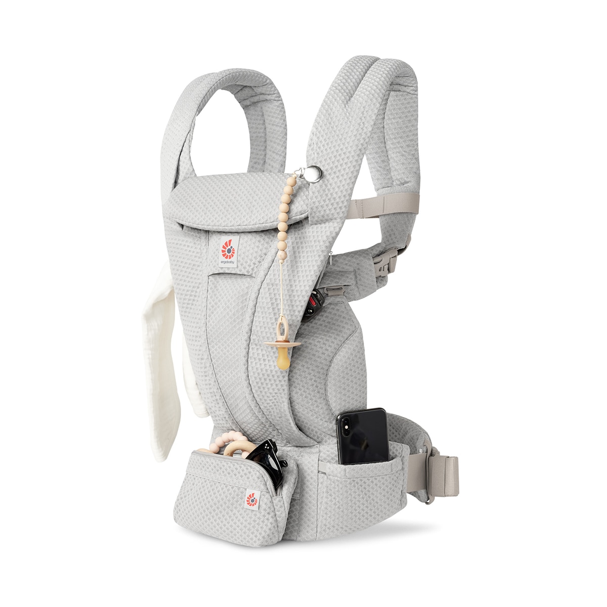Marsúpio Omni Deluxe Mesh 4 Posições Cinzento-claro-5