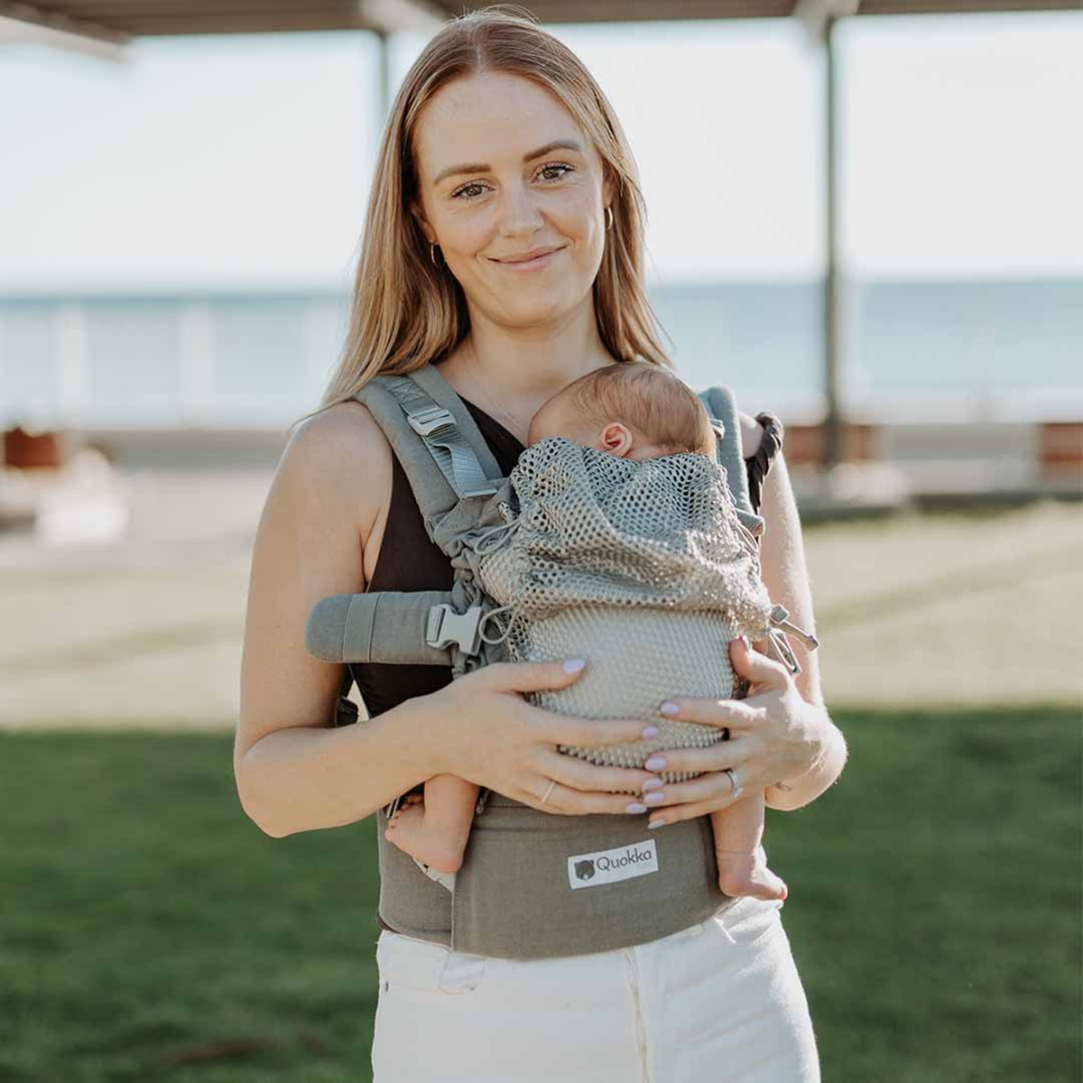 Mochila portabebés Quokkababy E-carrier Mesh 3 posiciones - Gris Gris-6