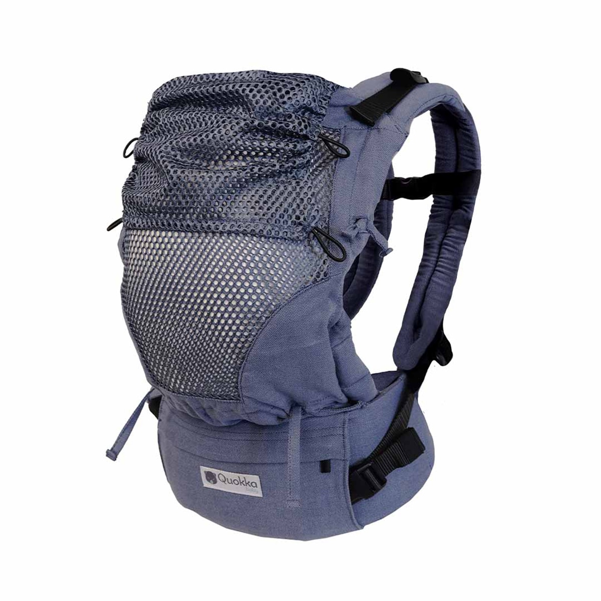 Mochila portabebés Quokkababy E-carrier Mesh 3 posiciones - Denim Denim-2