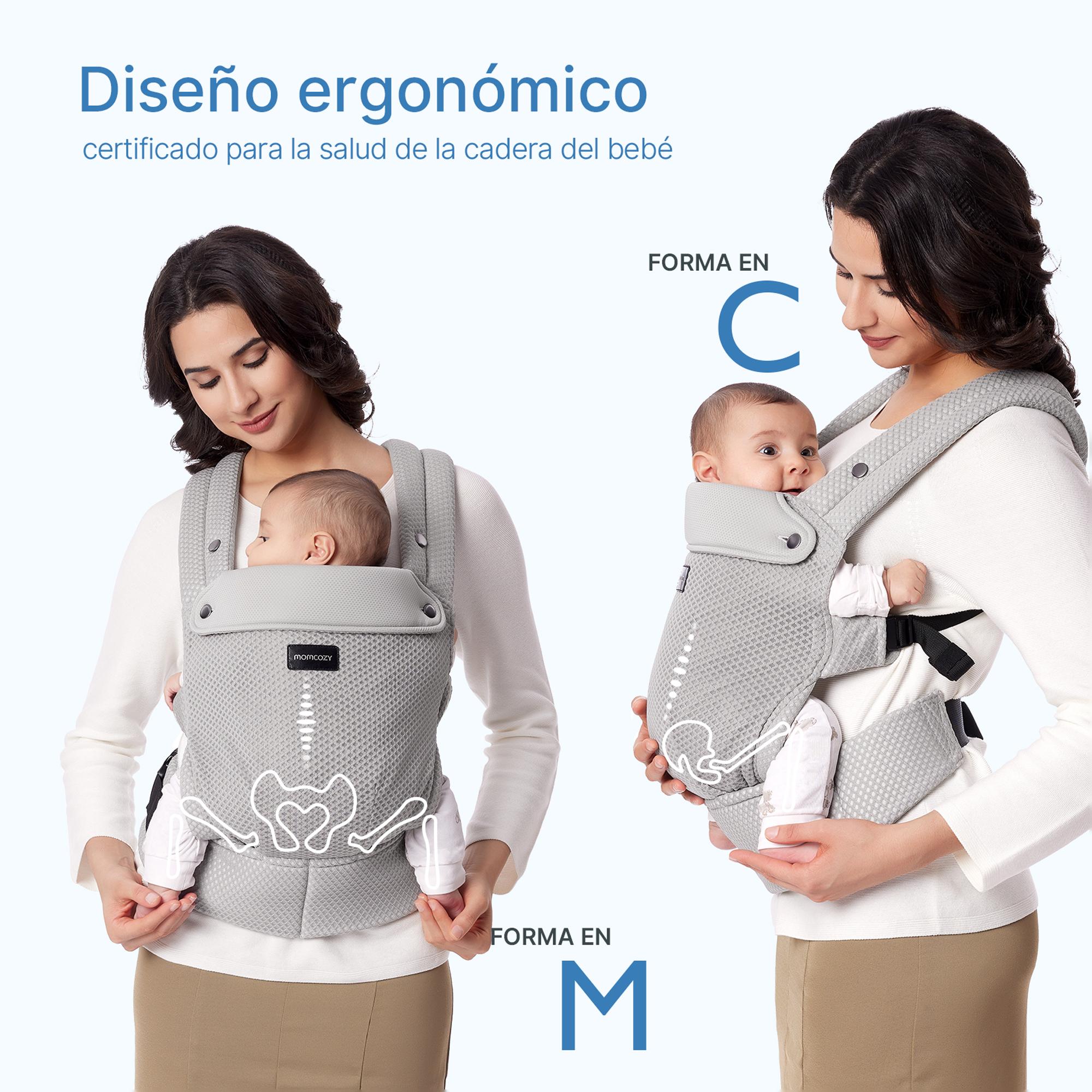 Mochila portabebé Momcozy Air Mesh, 2 posiciones - Gris Gris-9