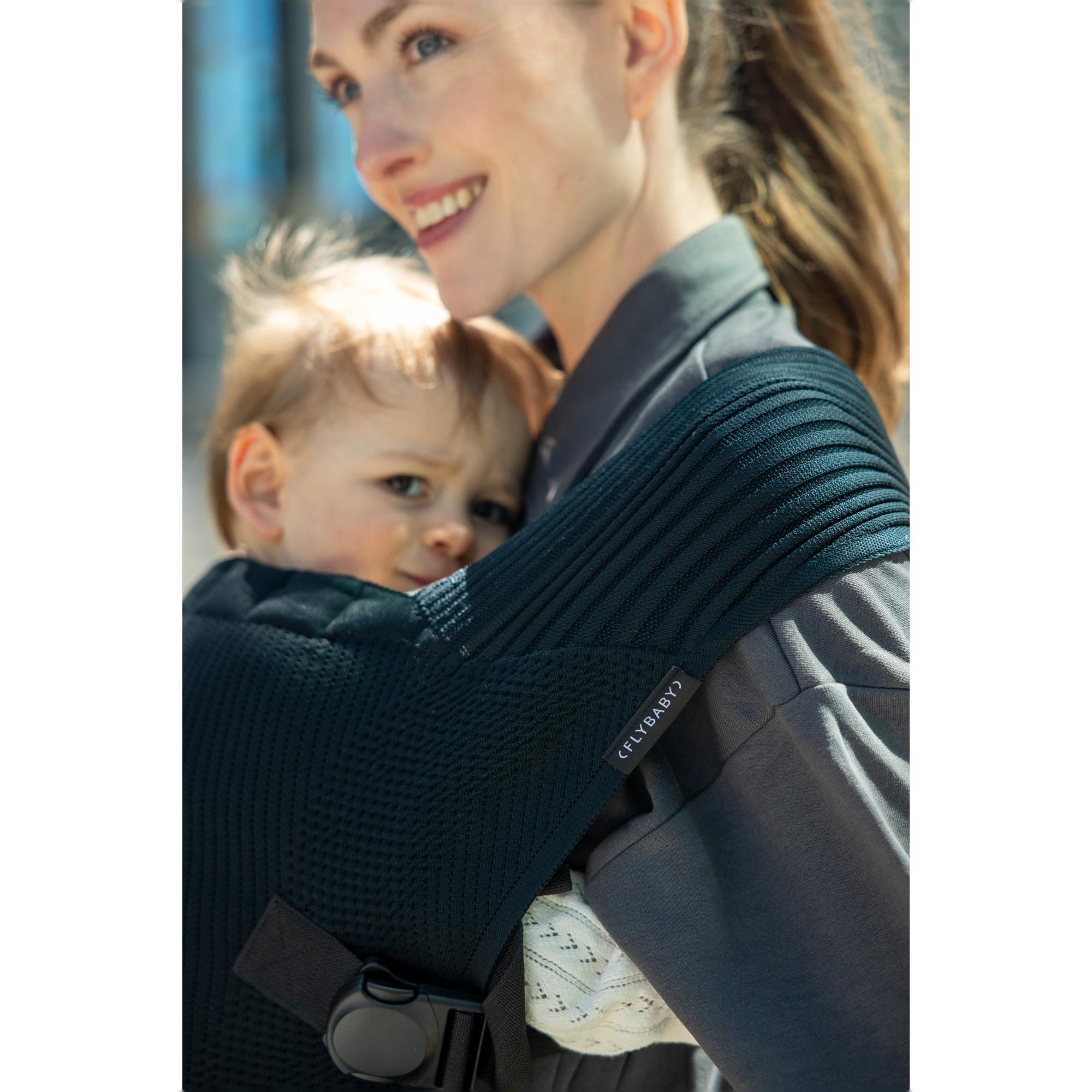Mochila portabebés Flybaby Toddler, 2 posiciones - Negro Negro-8