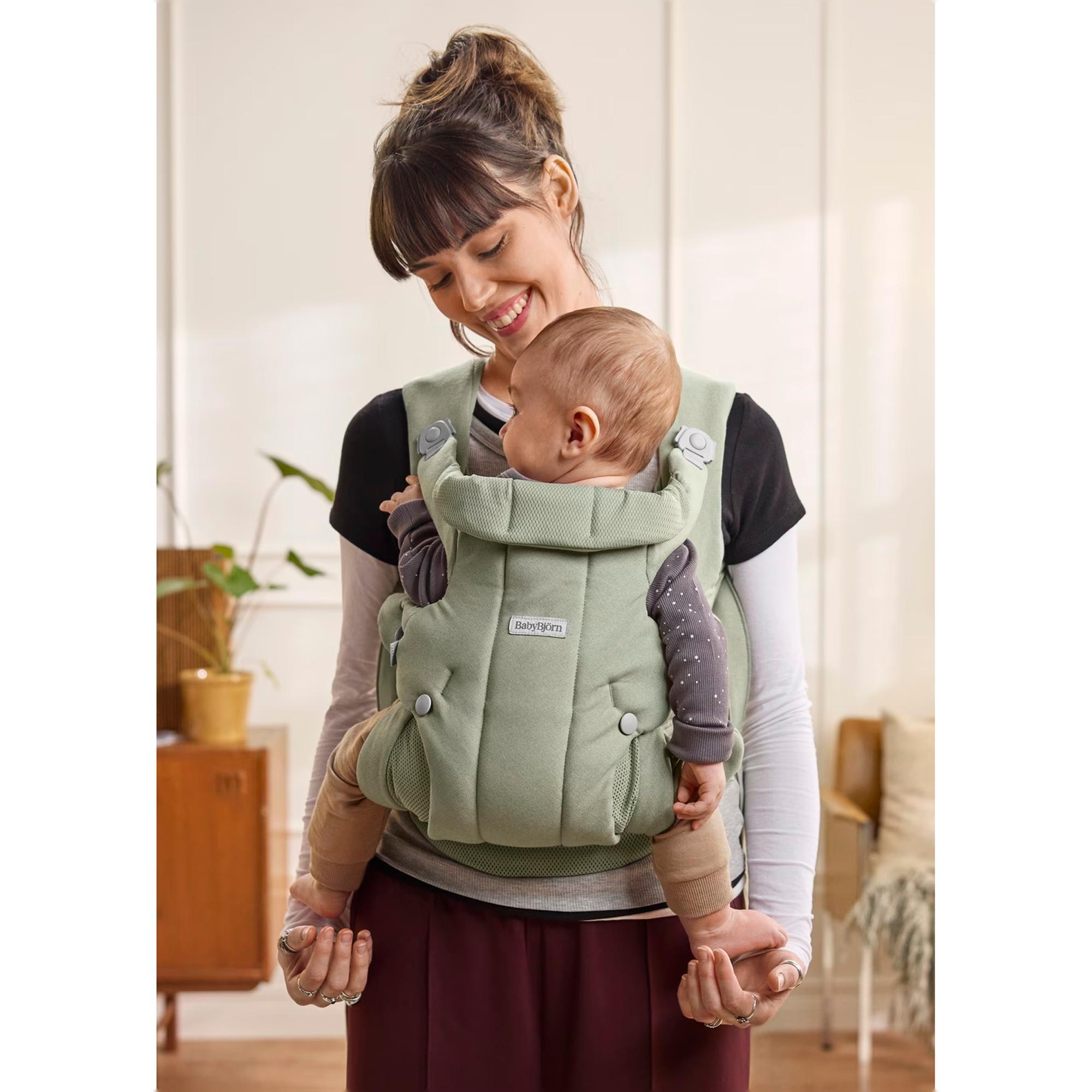 Imagen 8 de Mochila portabebé BabyBjörn Hold tejido Woven 3 posiciones - Verde Agua Verde Agua