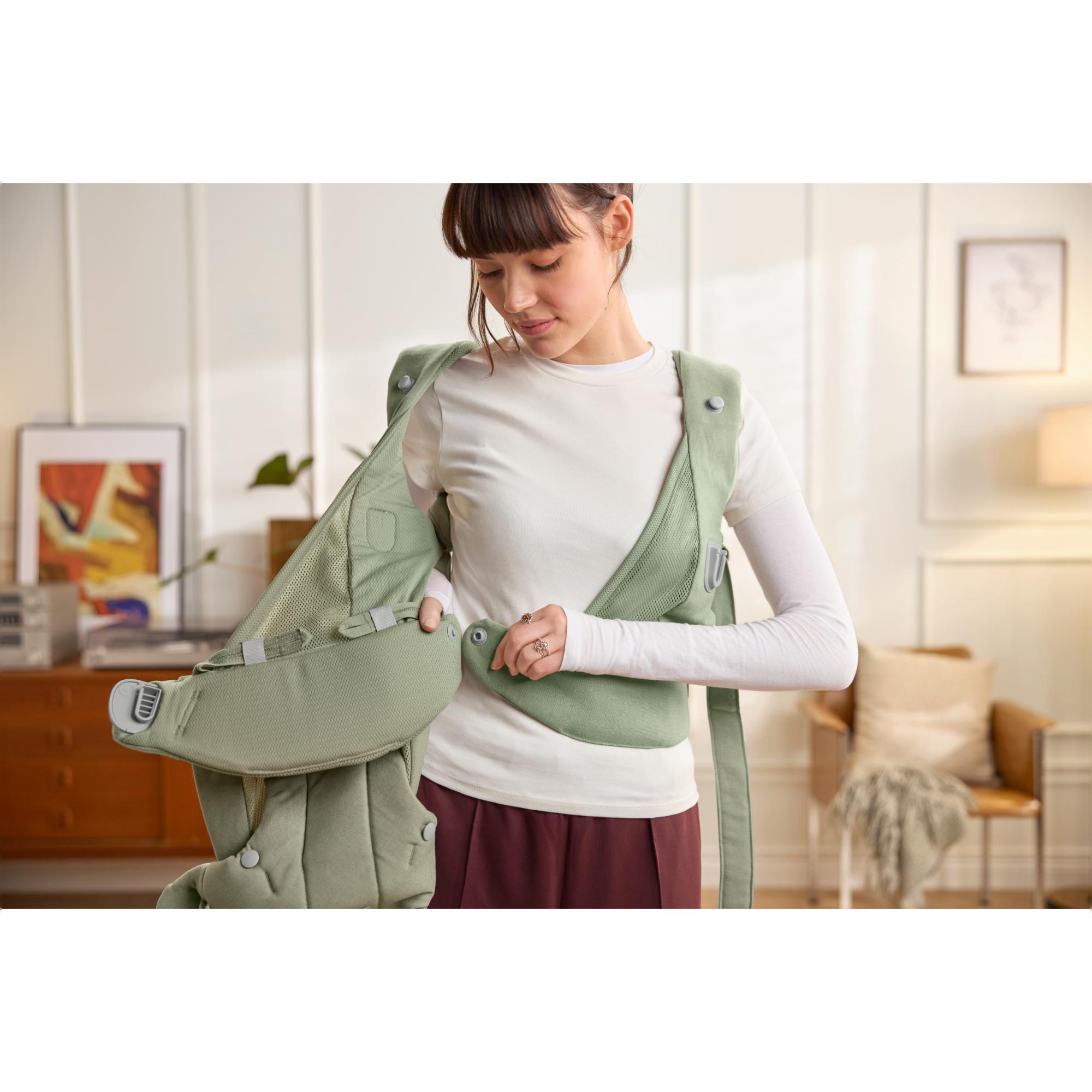 Imagen 9 de Mochila portabebé BabyBjörn Hold tejido Woven 3 posiciones - Verde Agua Verde Agua