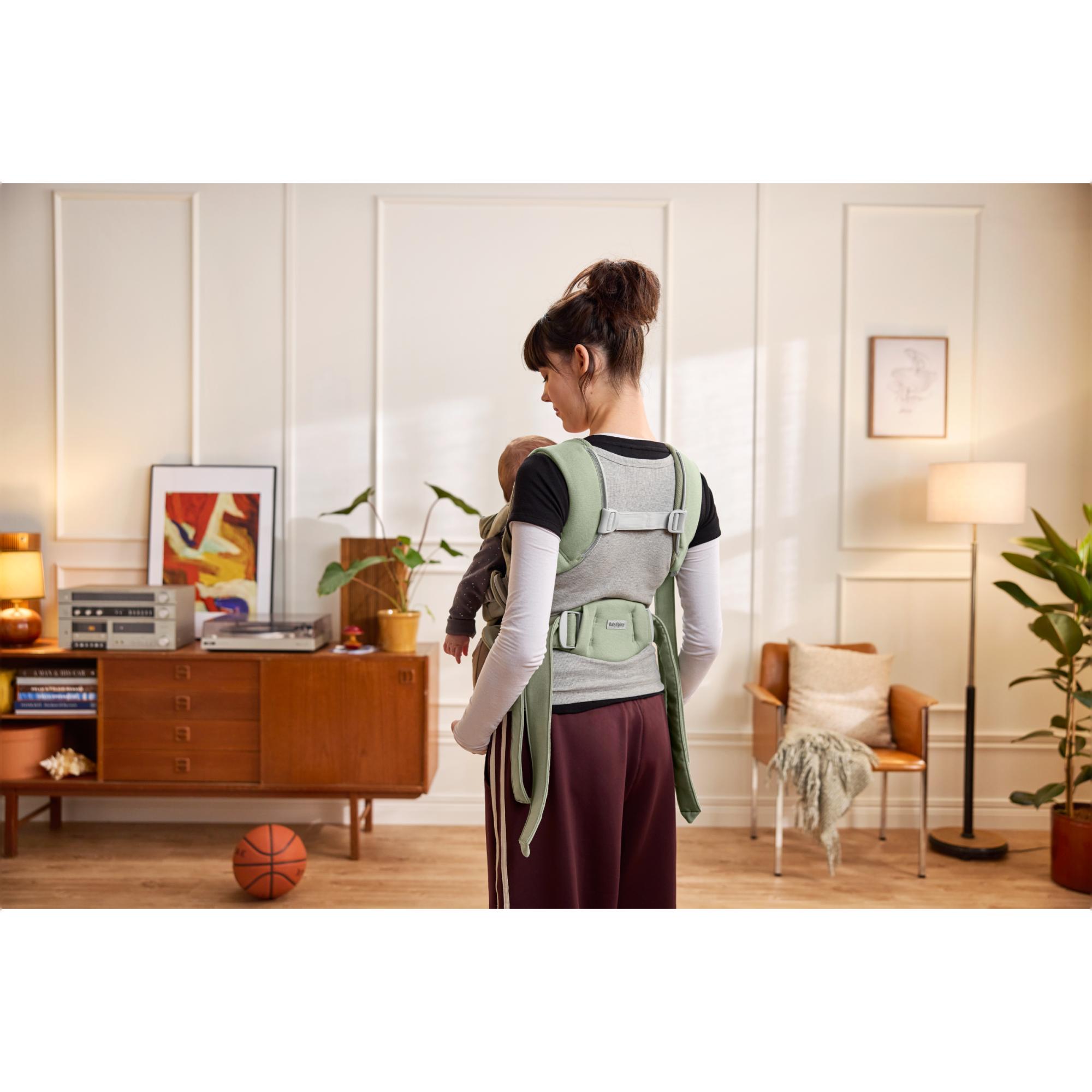 Imagen 13 de Mochila portabebé BabyBjörn Hold tejido Woven 3 posiciones - Verde Agua Verde Agua