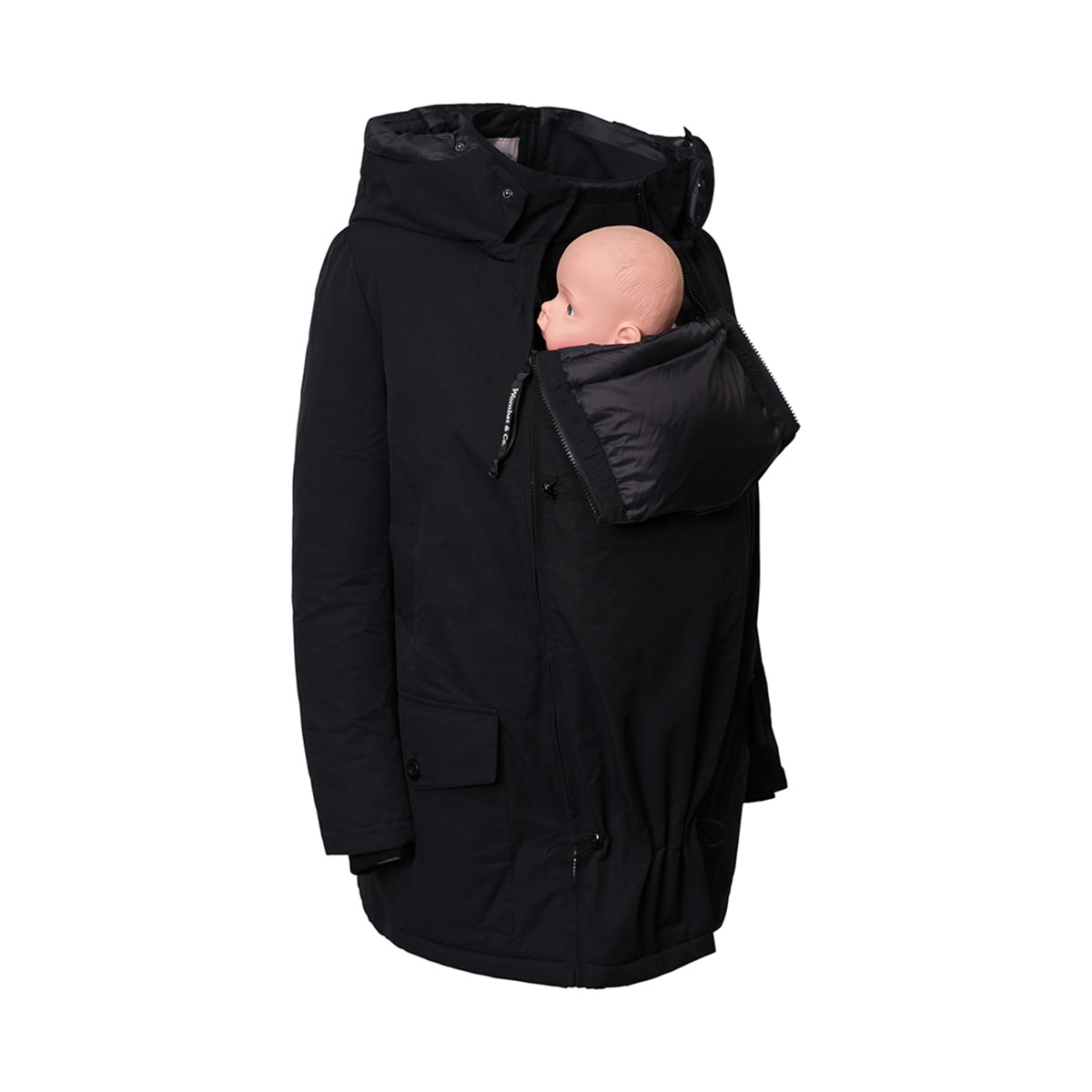 Imagen 0 de Abrigo porteo y embarazo Wombat & co london plumón koala unisex Negro