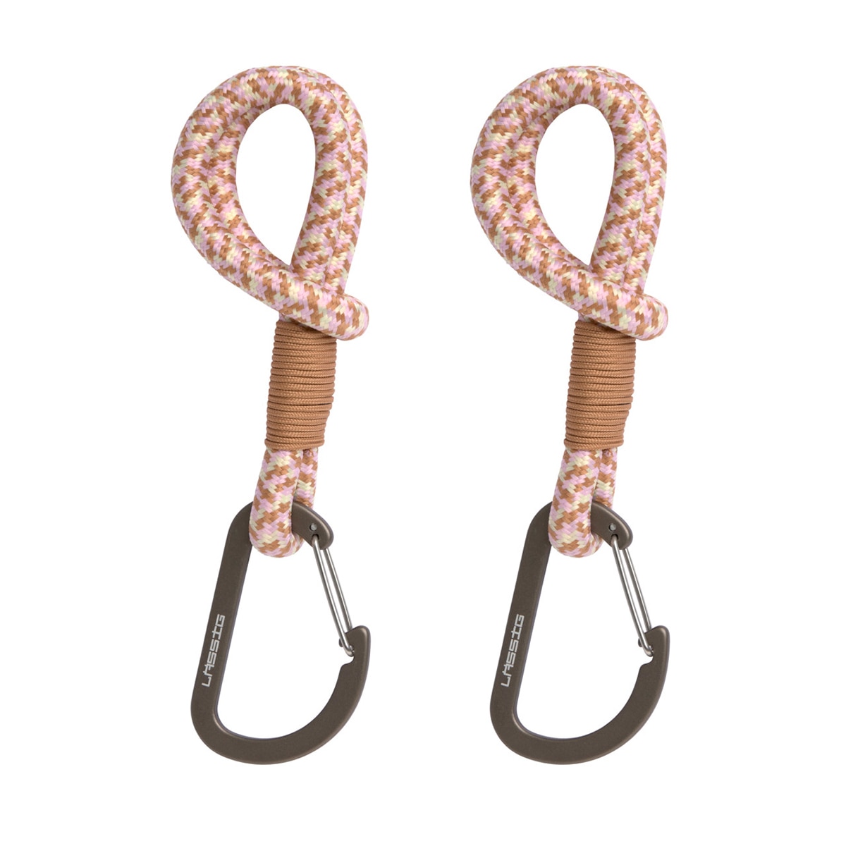 Ganchos para coche o silla paseo Lässig de cuerda y con mosquetón 2ud Marrón Marrón-2