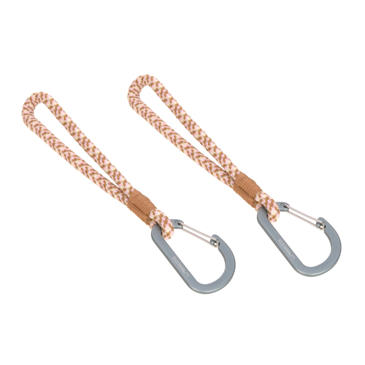 Ganchos para coche o silla paseo Lässig de cuerda y con mosquetón 2ud Marrón Marrón-3