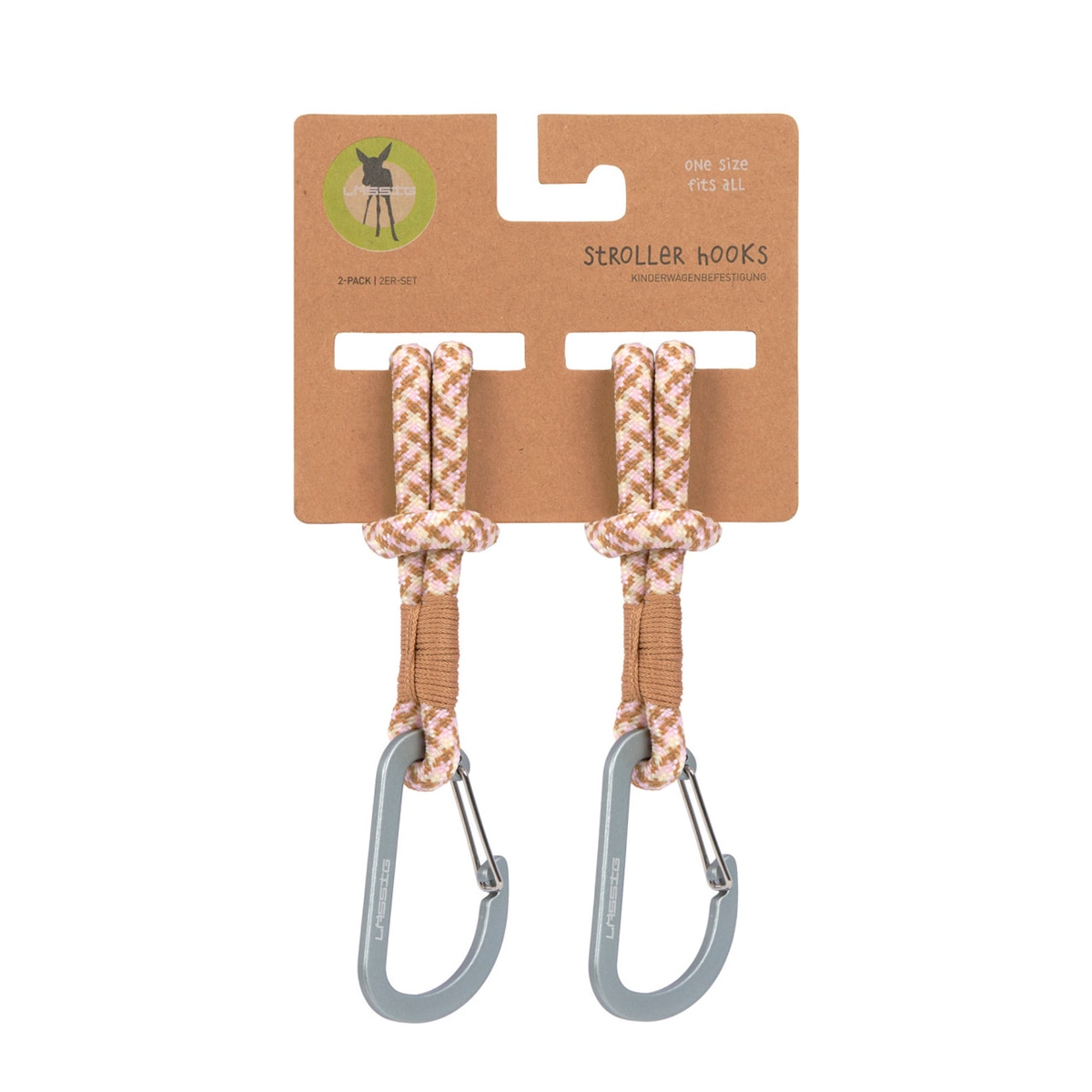 Ganchos para coche o silla paseo Lässig de cuerda y con mosquetón 2ud Marrón Marrón-5