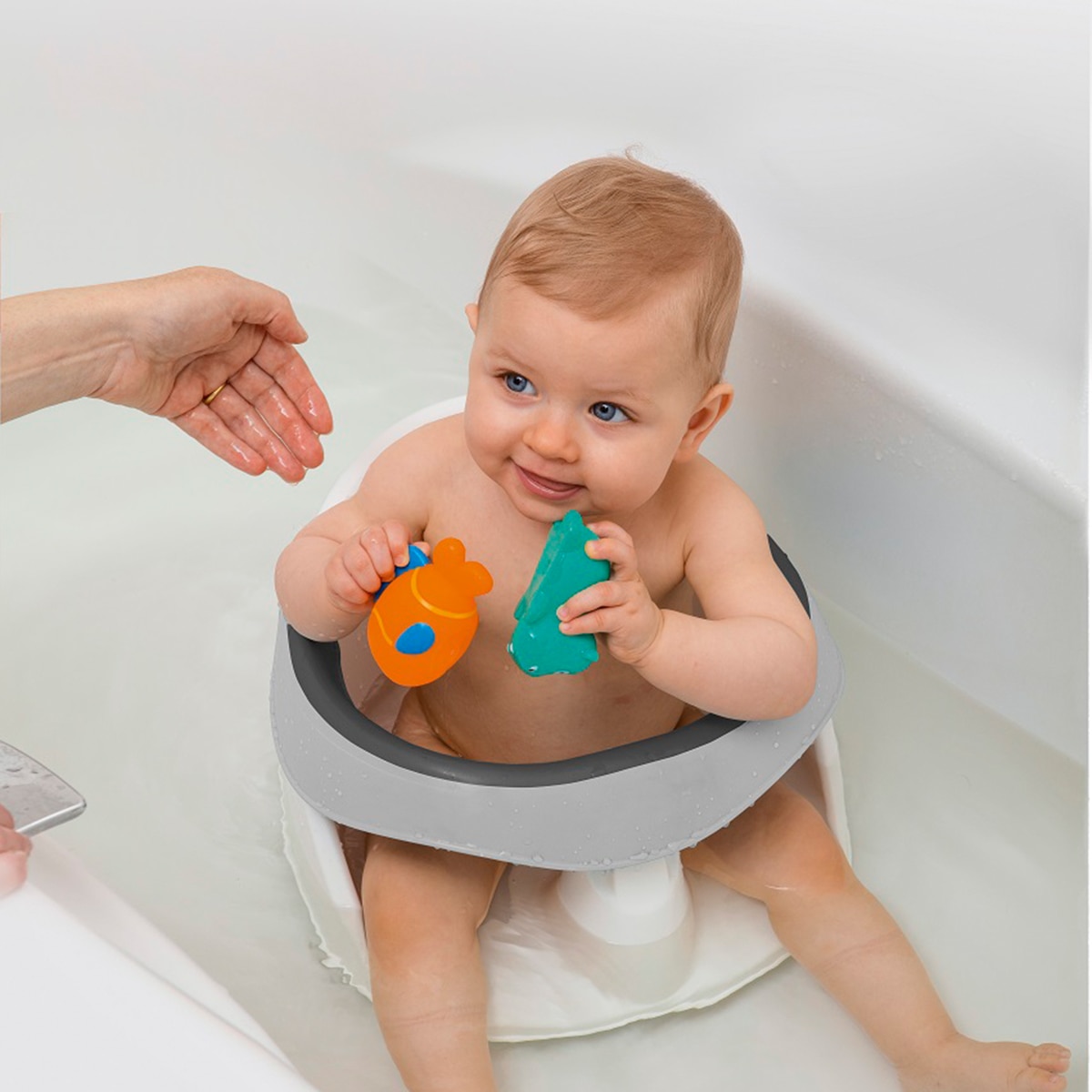 Asiento de baño Bebe Angel con apertura central blanco/gris - Blanco / Gris Blanco / Gris-3