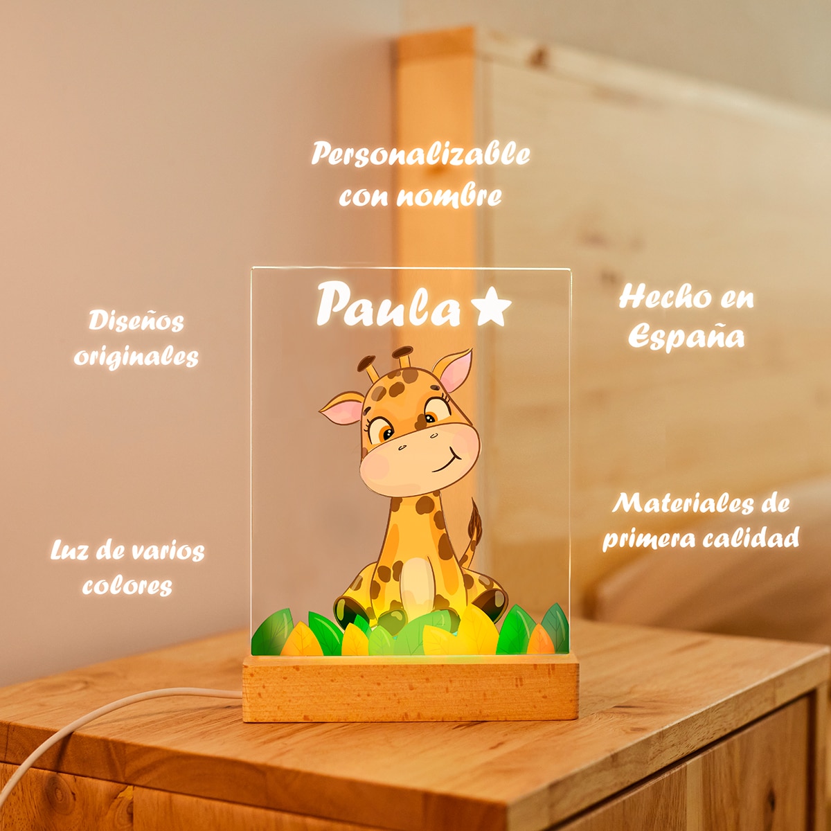 Lámpara quitamiedos Transparent Gift® LED personalizable Multicolor Multicolor-3
