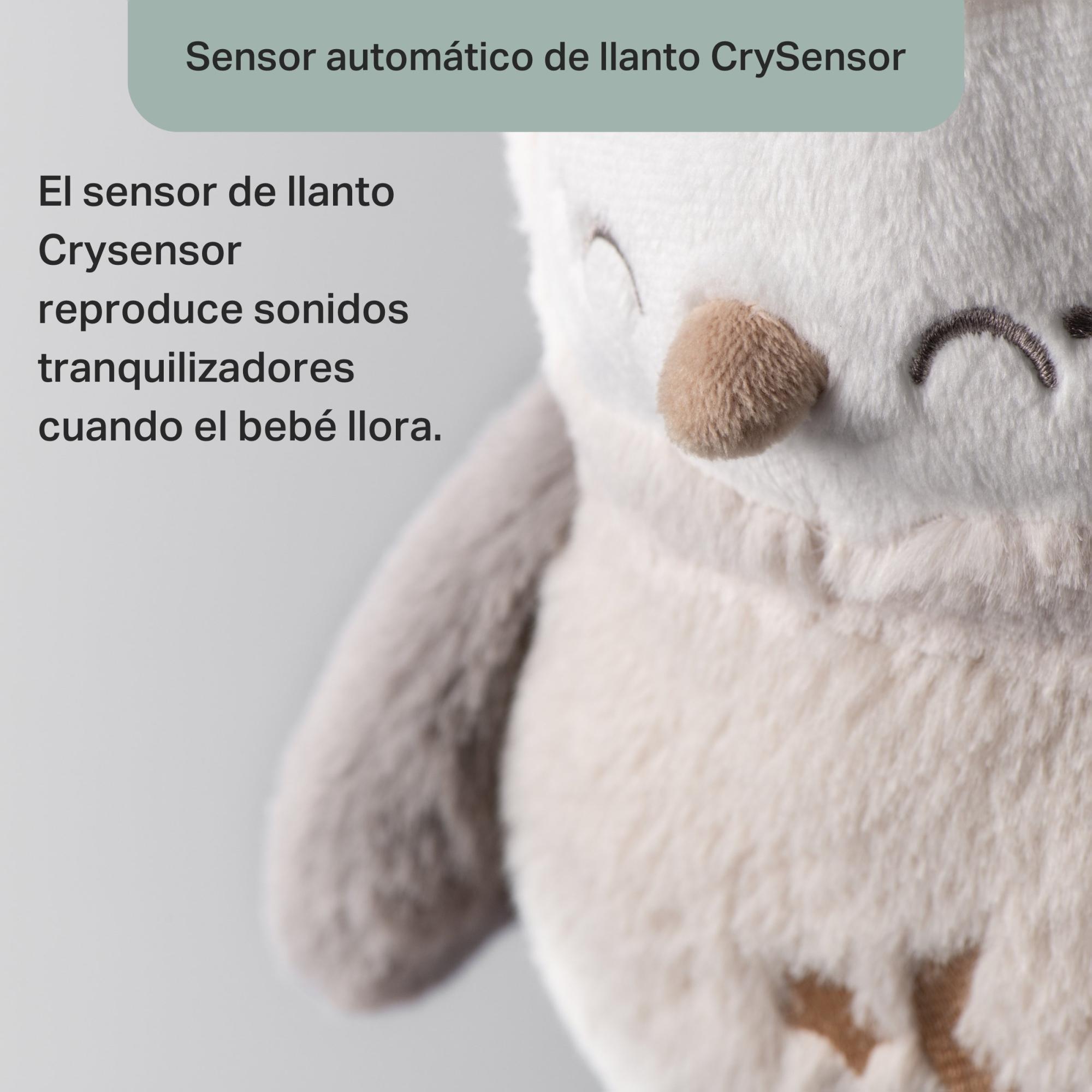 Peluche quitamiedos duermebebés deluxe con Luz nocturna, sonidos y sensor de llanto, Tommee tippee ollie el búho Beige Beige-7