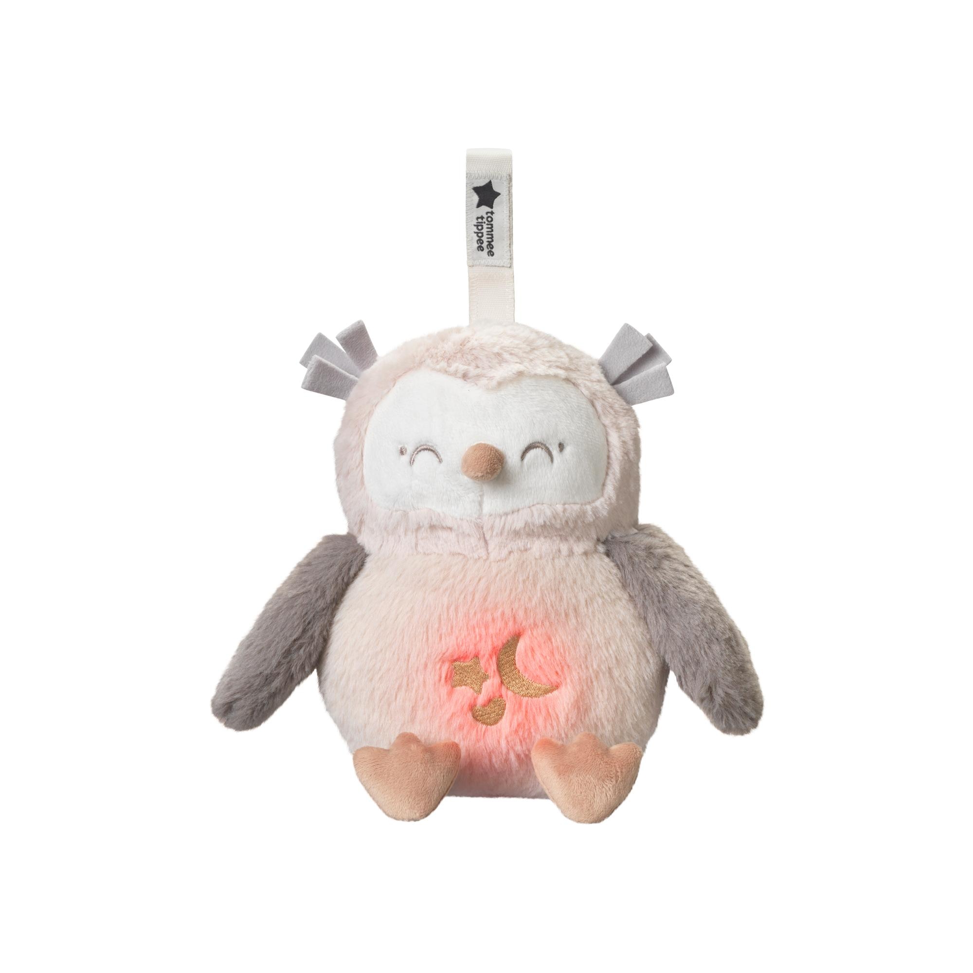 Peluche quitamiedos duermebebés deluxe con Luz nocturna, sonidos y sensor de llanto, Tommee tippee ollie el búho Beige Beige-9