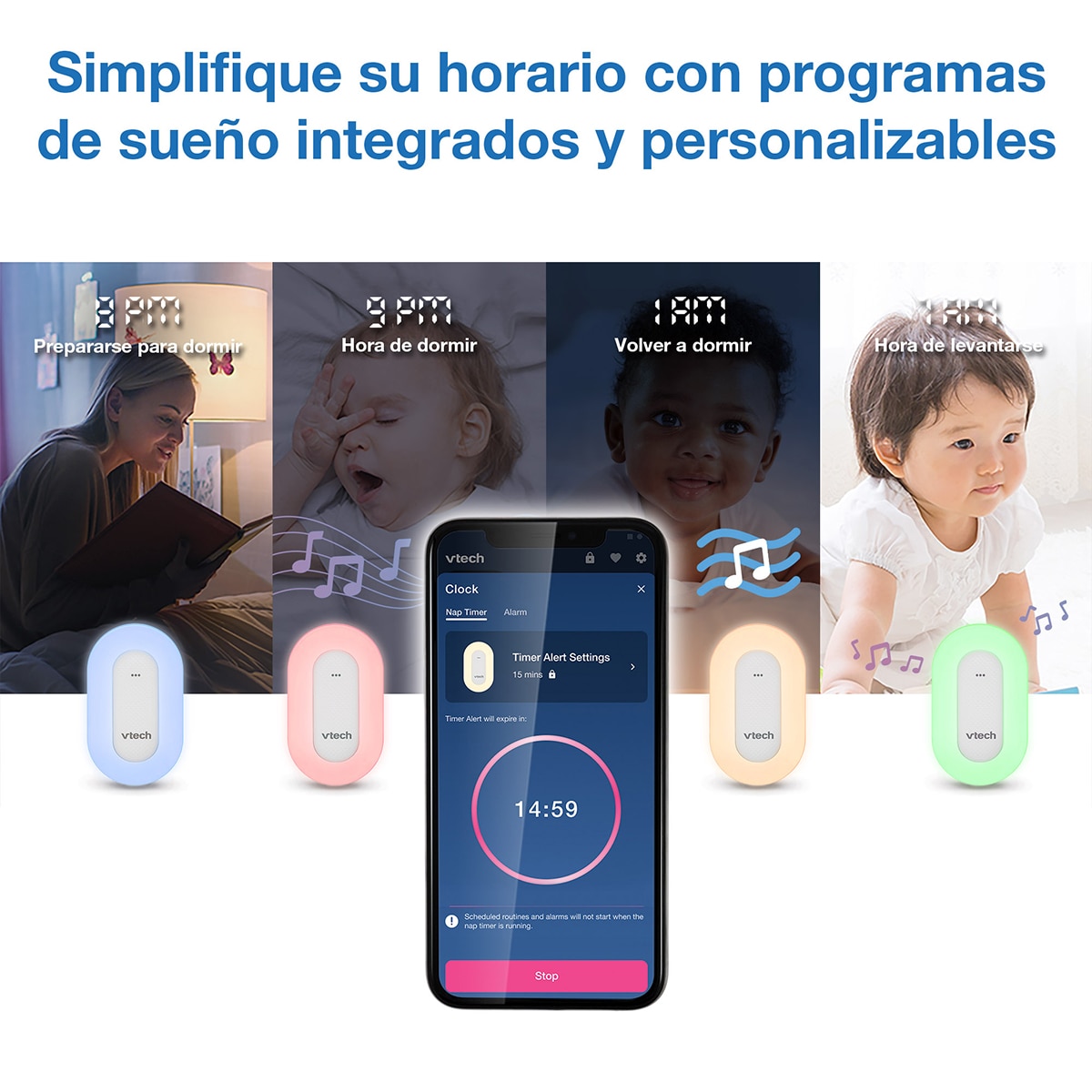 Luz de Presença Tomada com Programa de Treino de Sono Branco-6