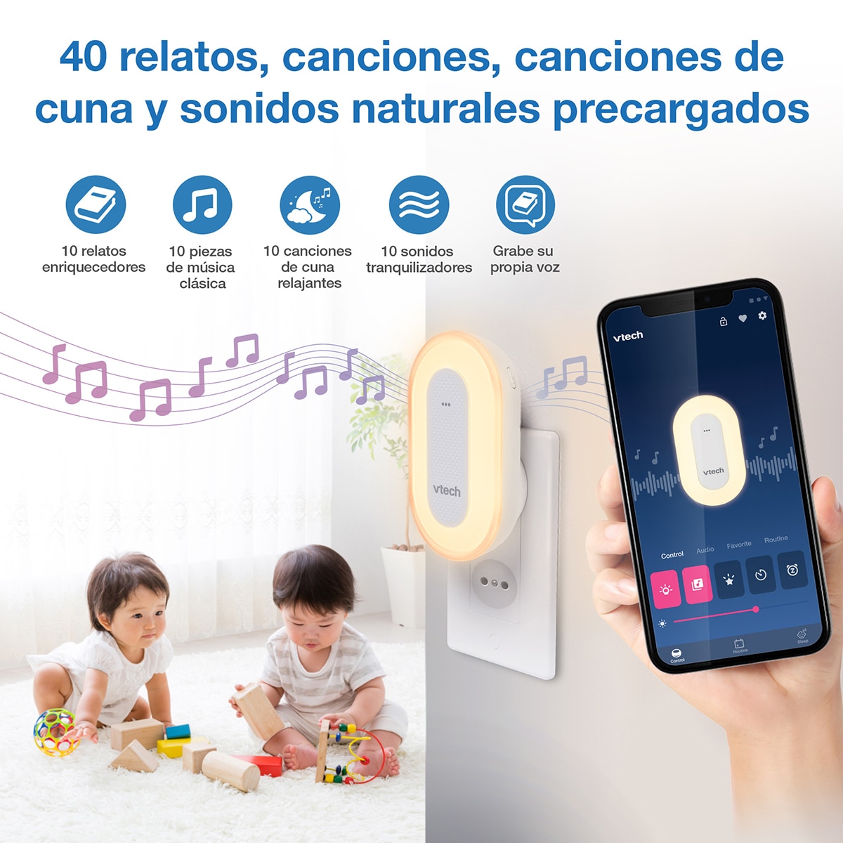 Luz de Presença Tomada com Programa de Treino de Sono Branco-7