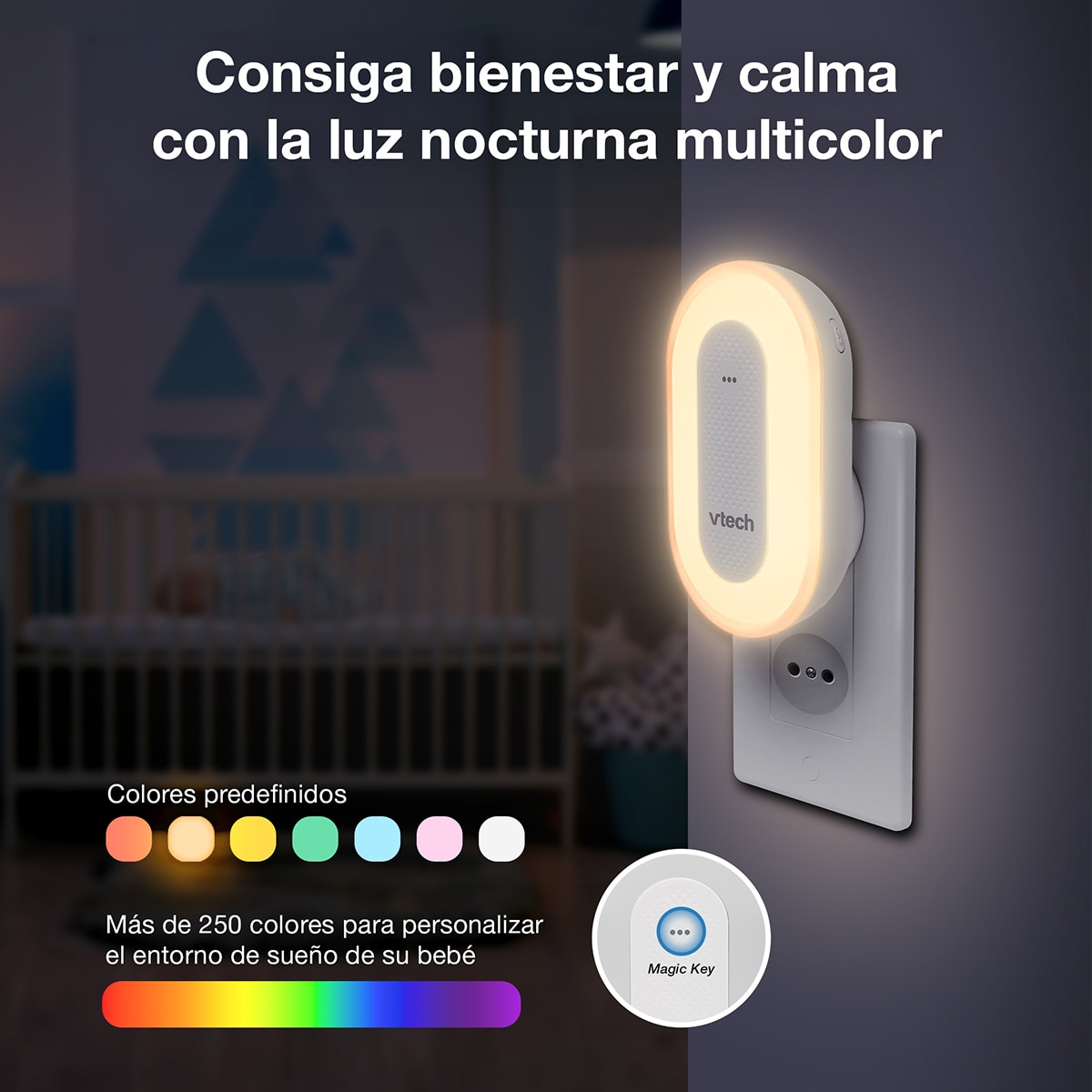 Luz de Presença Tomada com Programa de Treino de Sono Branco-8