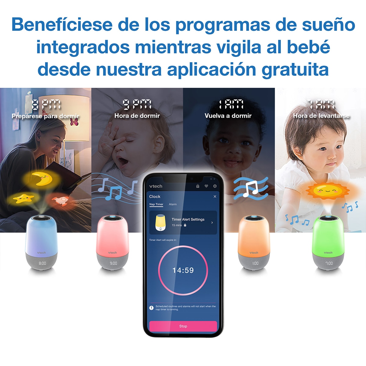 Luz de Presença com Programa de Treino de Sonho e Melodias Branco-24