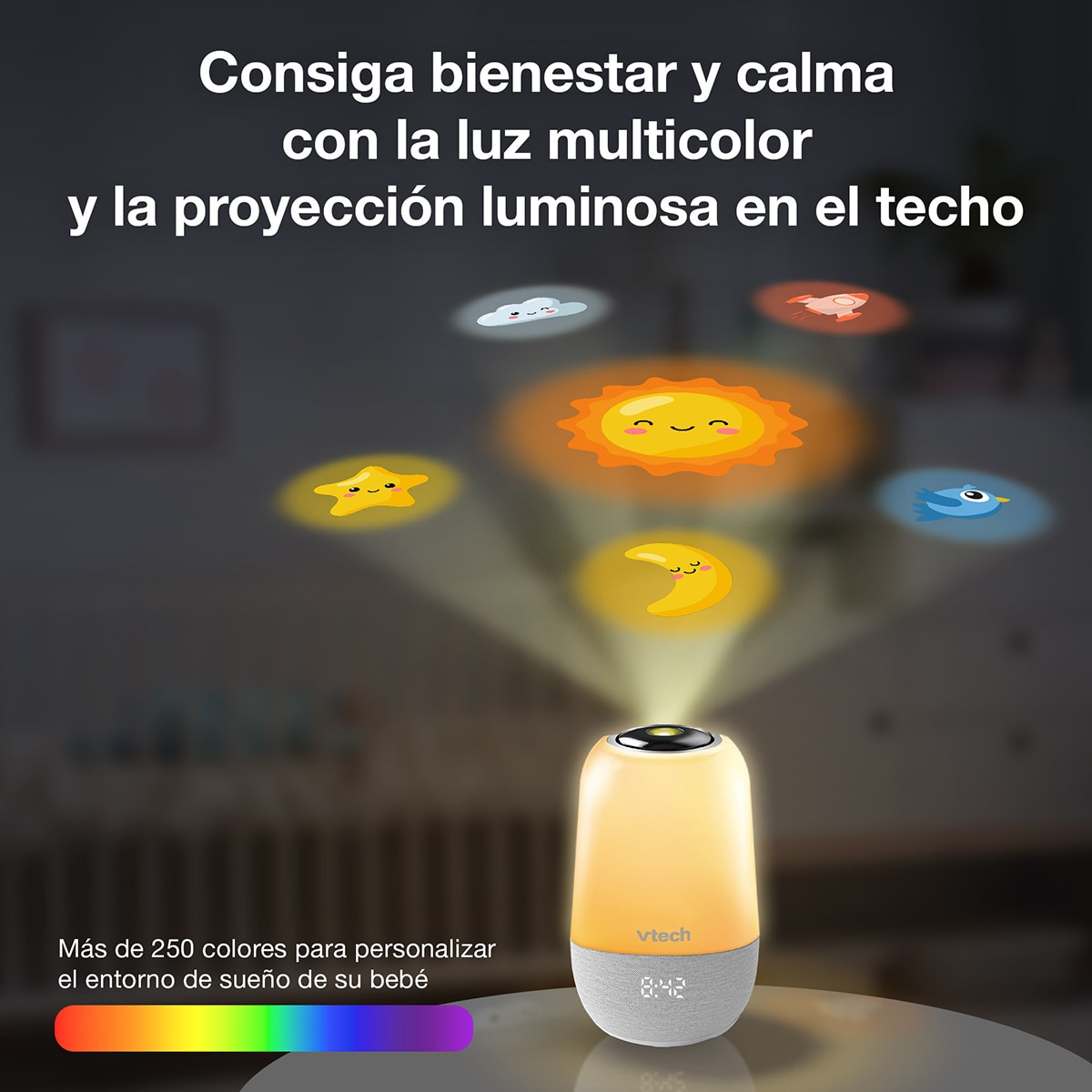 Luz de Presença com Programa de Treino de Sonho e Melodias Branco-26