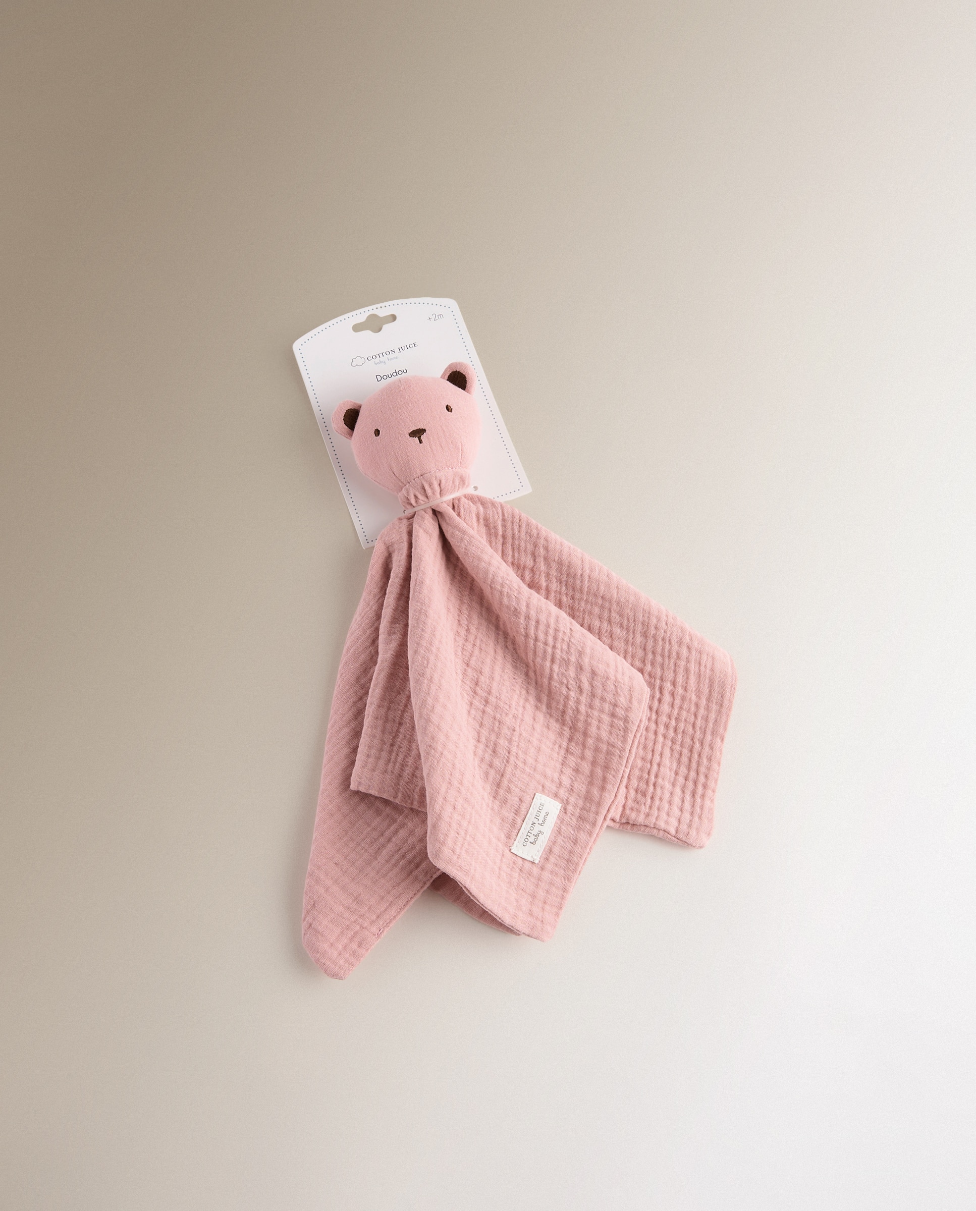 Doudou muselina Cotton Juice Baby Home oso Rosa antiguo-3