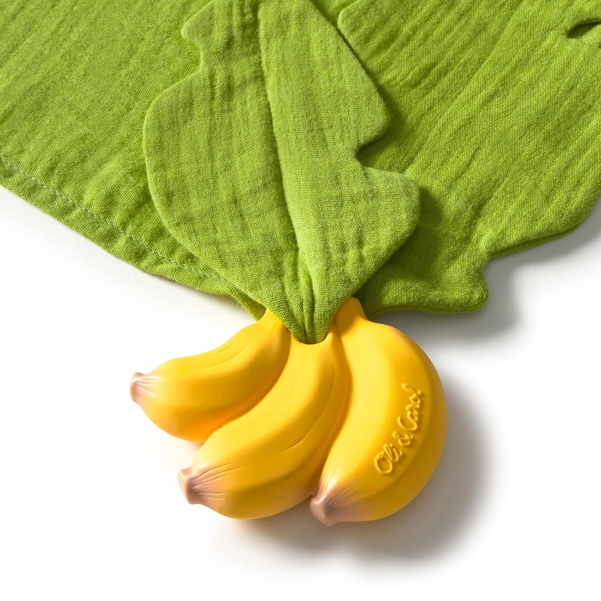 Doudou Maxi de Borracha Natural e Algodão Orgânico - Banana Multicolor-2