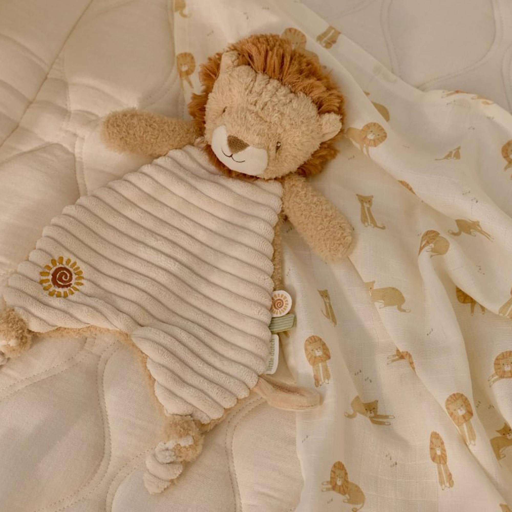 Doudou león Little Dutch texturas colección Safari Friends Multicolor-2