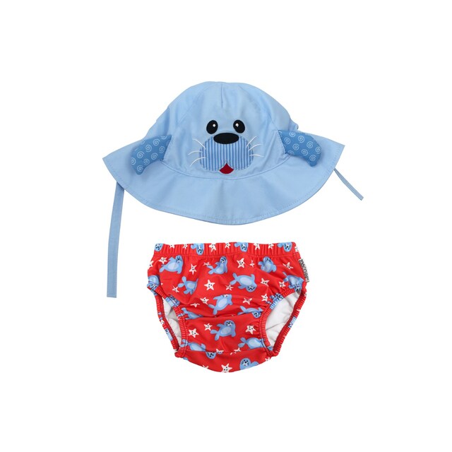 Set bañador pañal + gorro upf 50 Zoocchini foca 6-12meses