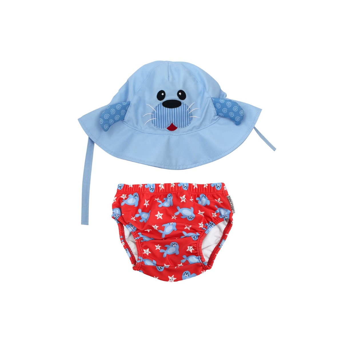 Zoocchini - Set bañador pañal + gorro upf 50 Zoocchini foca 12-24meses.
