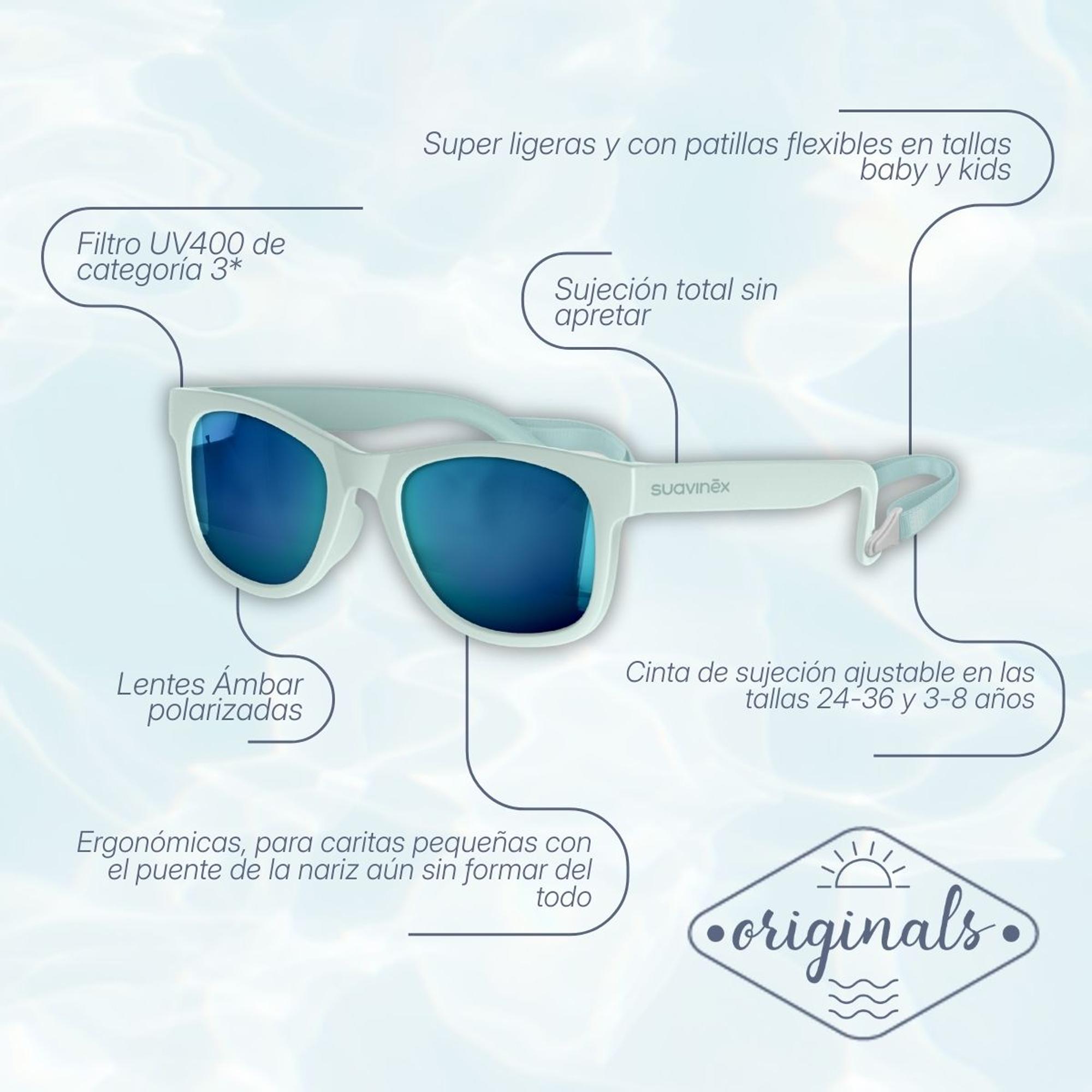 Óculos de sol polarizados Suavinex quadrados para bebés de 12 a 24 meses Azul-3