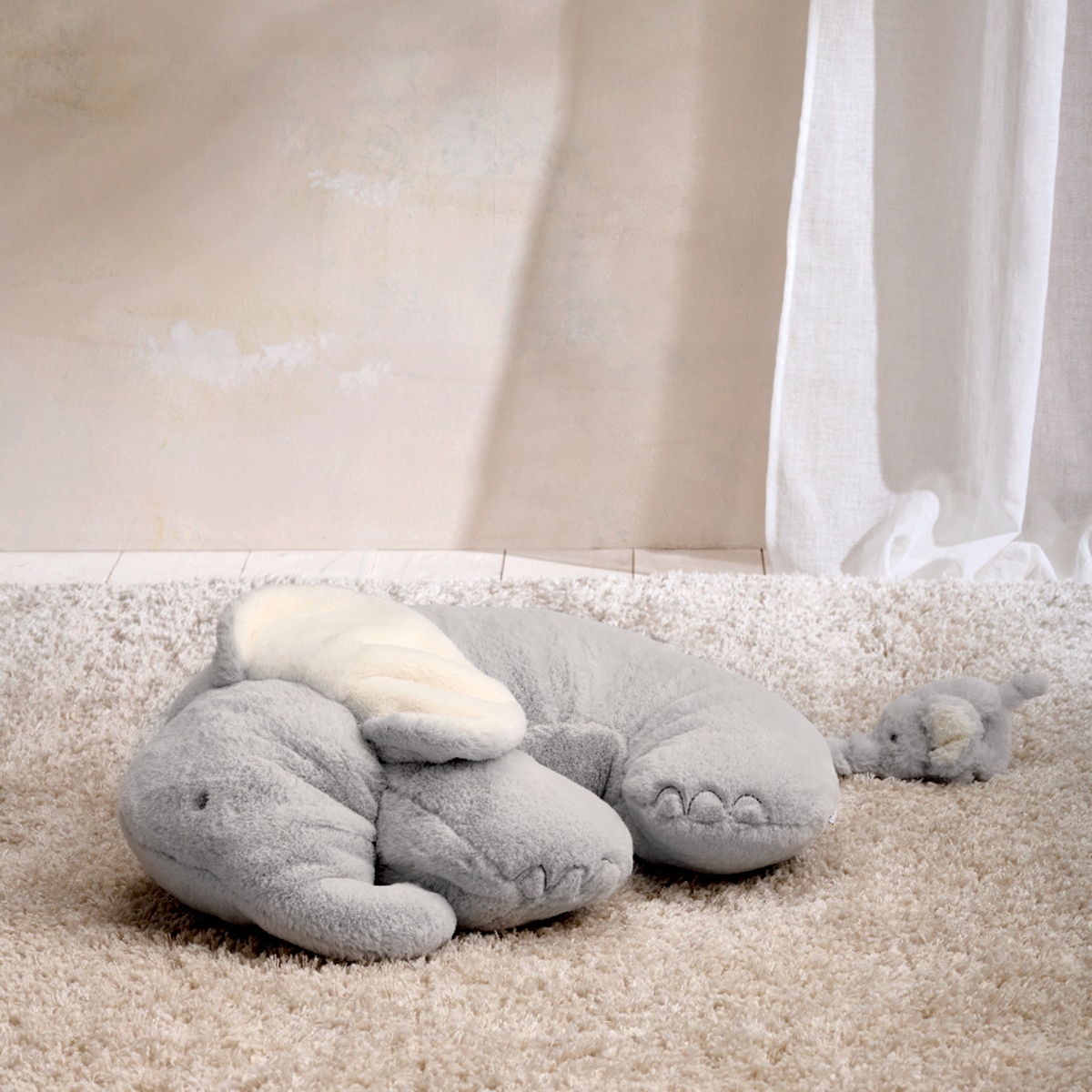 Cojín posicionador Mamas&Papas con forma de elefante Gris claro-5