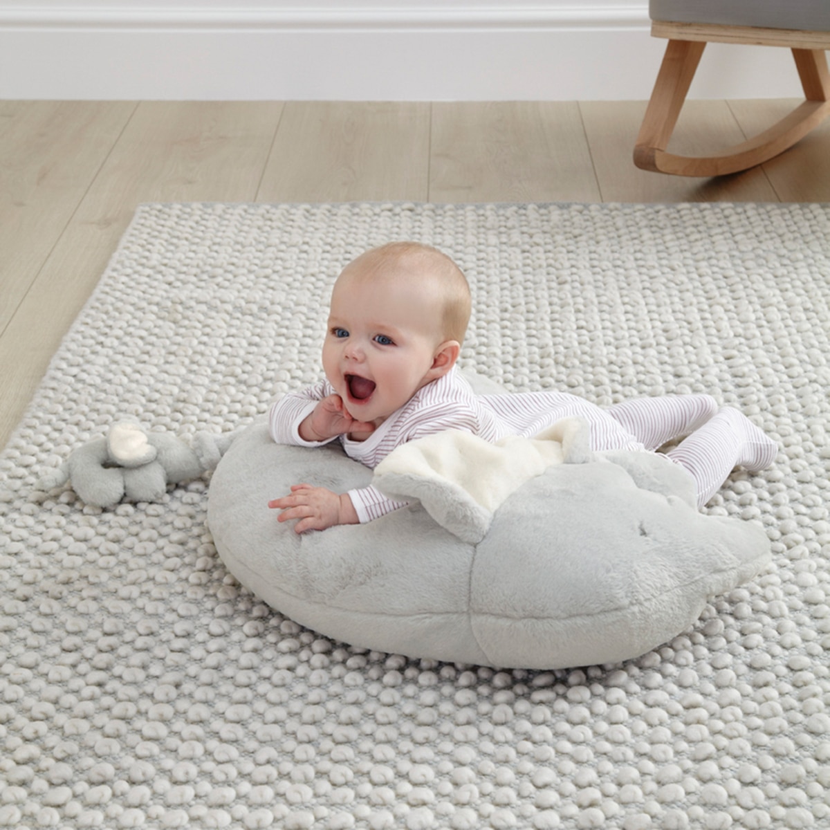 Cojín posicionador Mamas&Papas con forma de elefante Gris claro-6