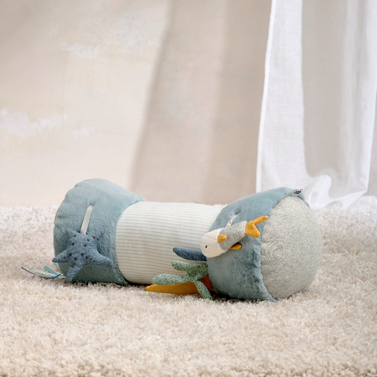 Cojín posicionador Mamas&Papas para ayuda al gateo Azul-4