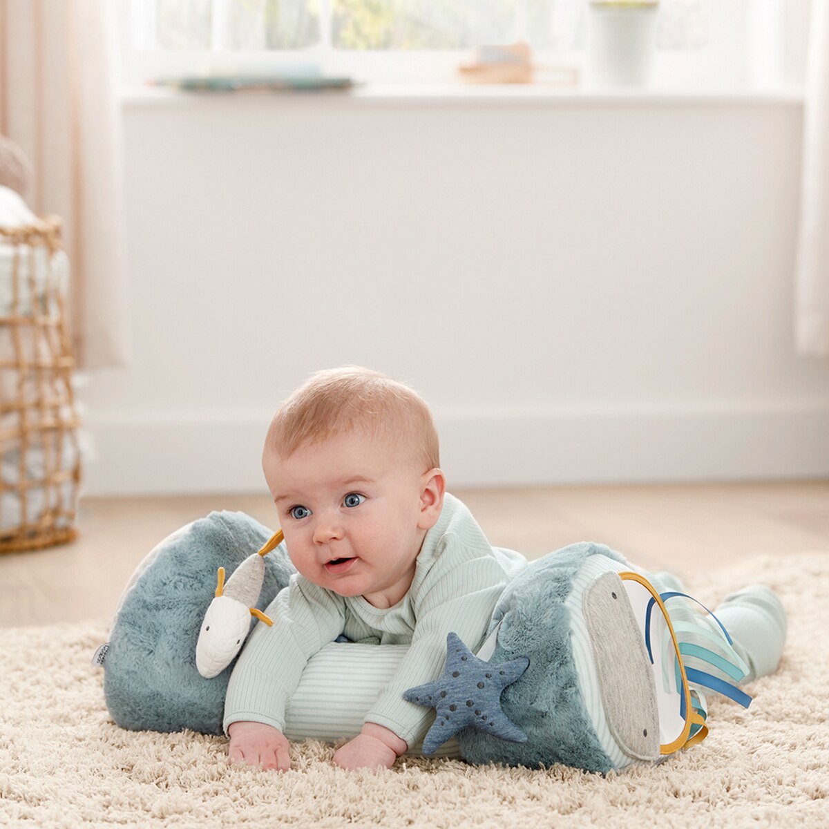 Cojín posicionador Mamas&Papas para ayuda al gateo Azul-5