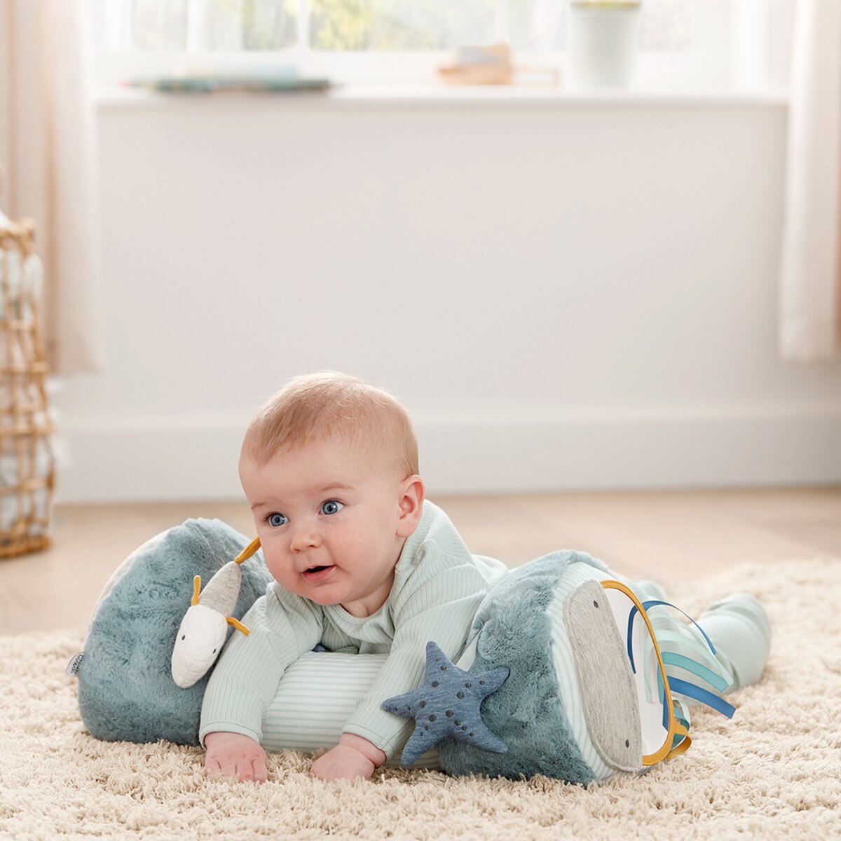 Cojín posicionador Mamas&Papas para ayuda al gateo Azul-10
