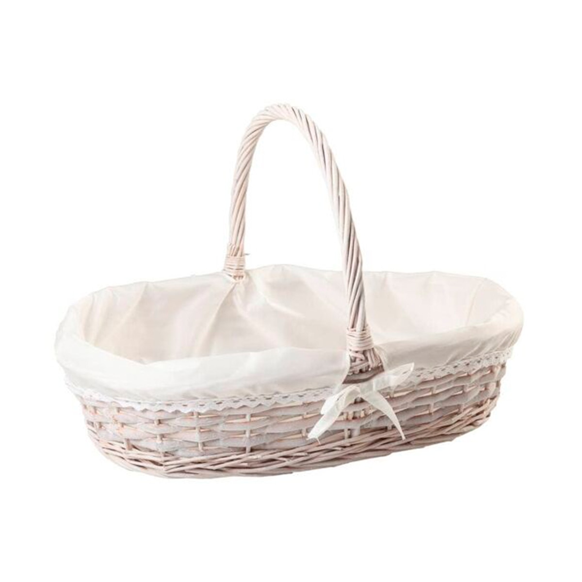 Imagen 0 de Cesta de Mimbre Meng forrada y lacada blanco Blanco
