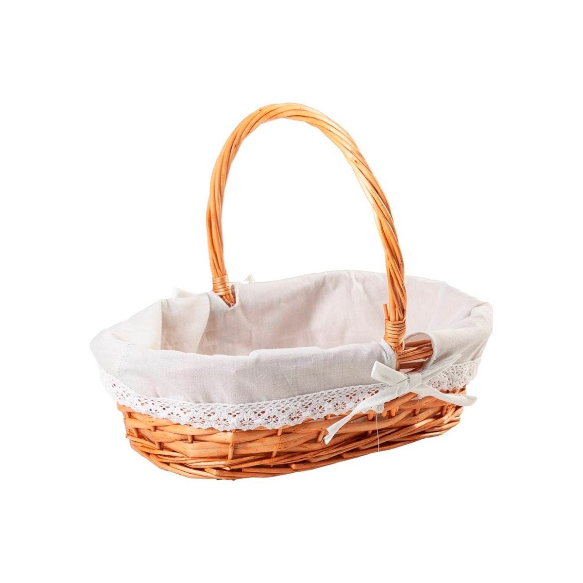 Cesta de Mimbre Meng forrada y lacada - Blanco Blanco-1