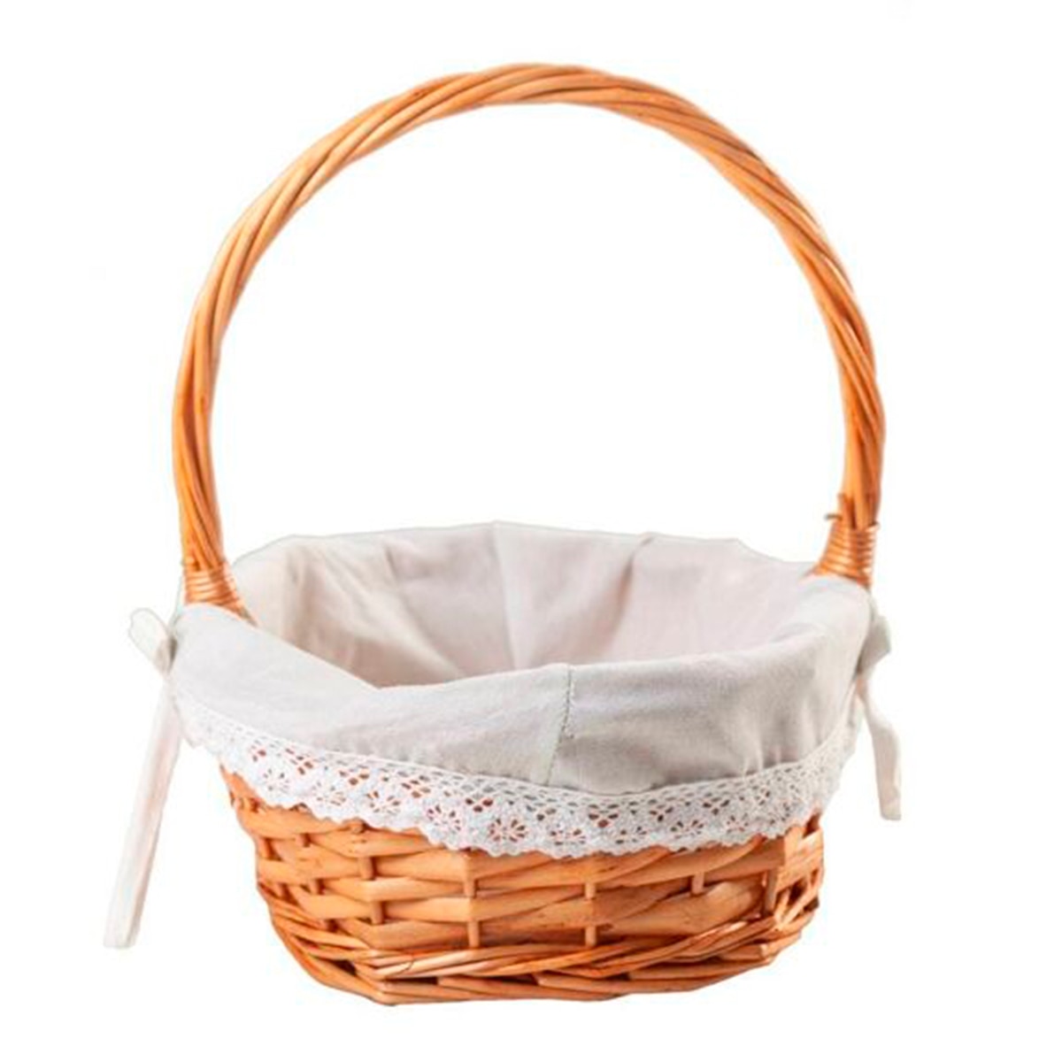 Cesta de Mimbre Meng forrada y lacada - Blanco Blanco-2