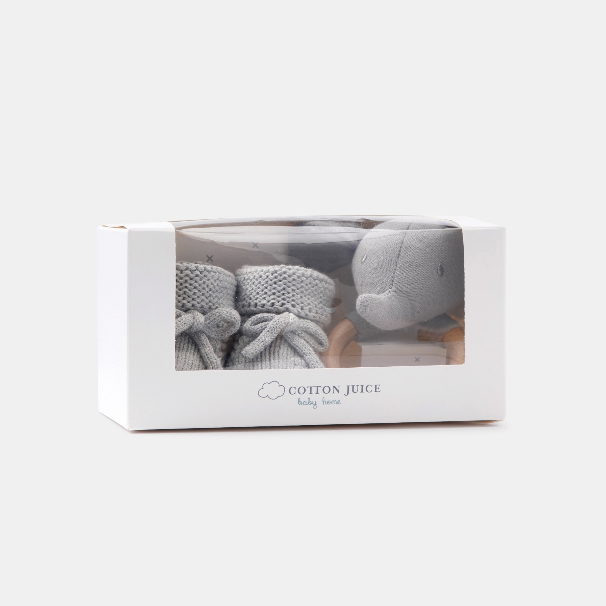 Pack de Presente Botas e Roca de Recém-Nascido Cinzento-2