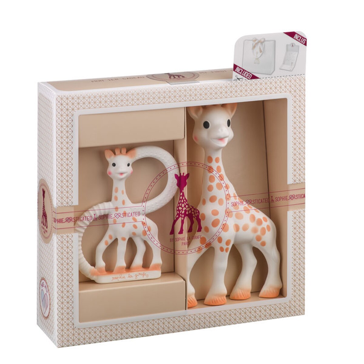 Pack regalo Sophie la Girafe Mi primer set Sophie + Anillo de dentición 100% natural - Crema Crema-2
