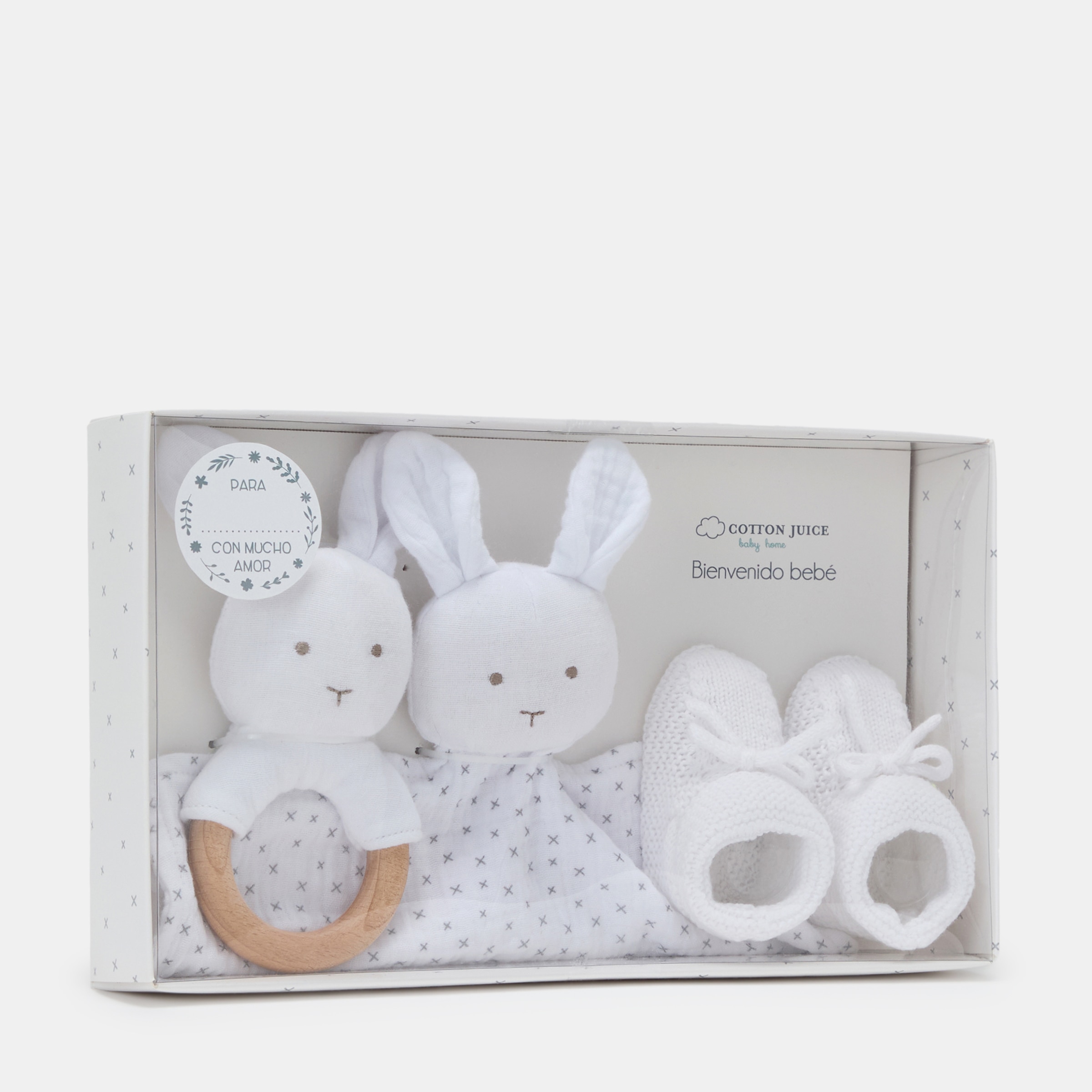 Pack Regalo Recién Nacido con patucos Cotton Juice Baby Home - Blanco Blanco-5