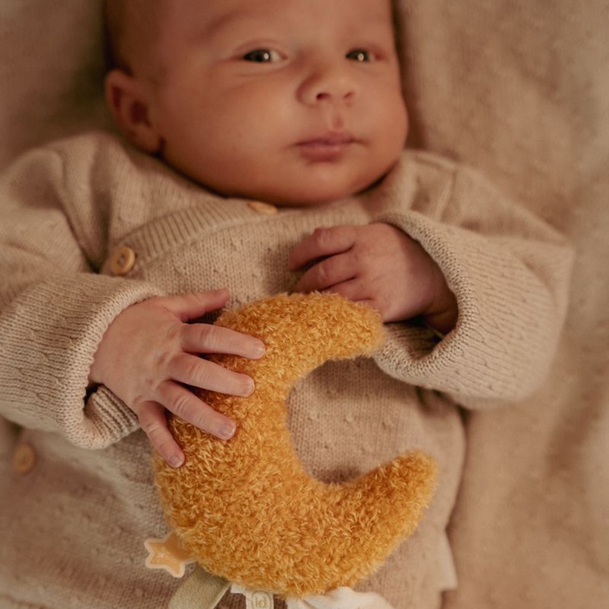 Caixa presente Little Dutch peluche, mordedor e doudou Newborn Naturals Bege Serra-11