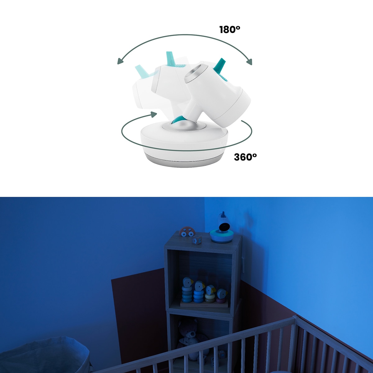 Babymoov Cámara motorizada adicional para Vigilabebés de vídeo Yoo- Moov Blanco Blanco-4
