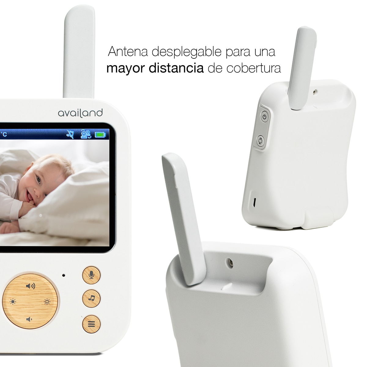 Vigilabebés Availand Nordic Evo2 3,5" blanco/madera - Blanco / Madera Blanco / Madera-3
