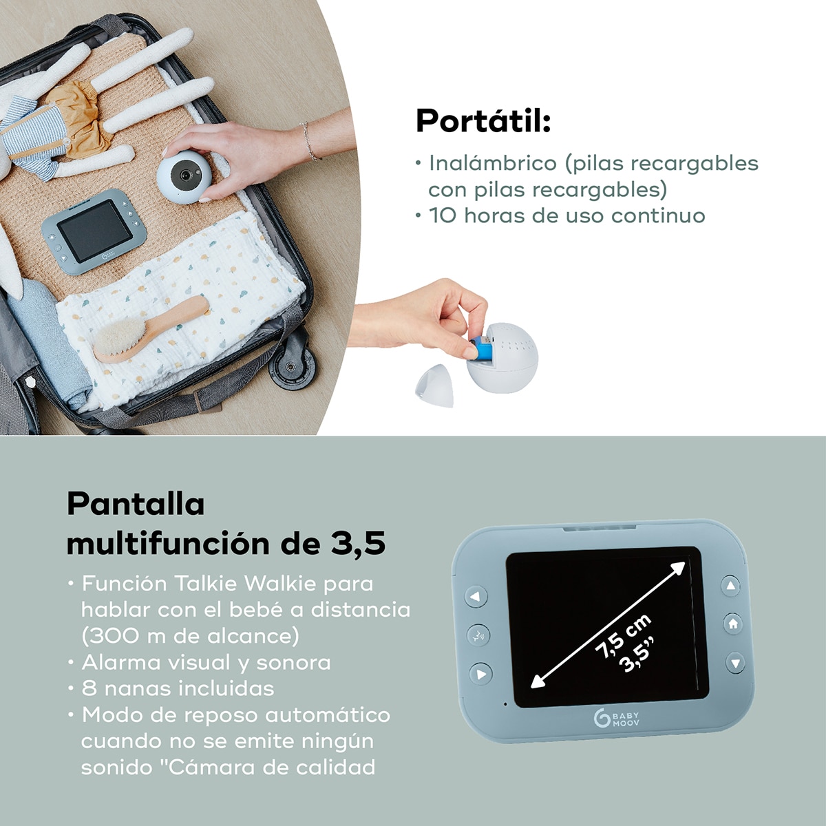 Intercomunicador YOO ROLL - 3,5" Azul-5