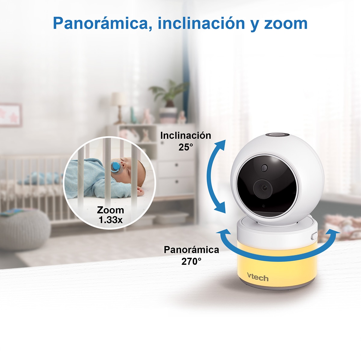 Monitor de Bebés com Ecrã de 5 Polegadas, Câmara de Deteção de Movimento e Projeção de Luz Branco-7