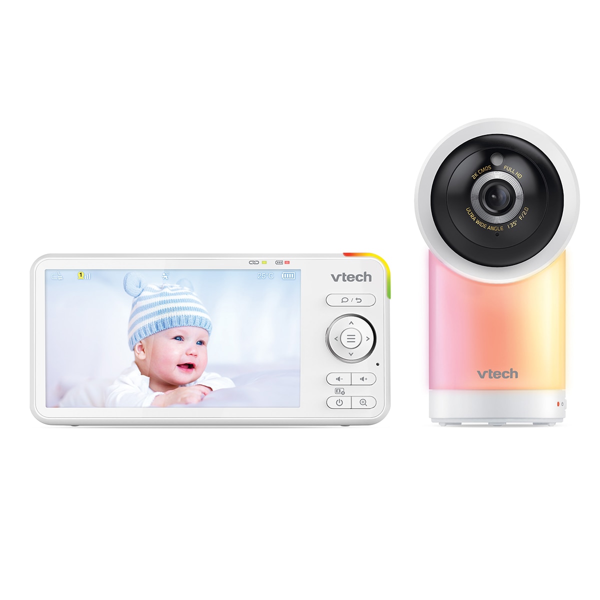 Monitor de Bebés Wifi com Ecrã Full HD de 5" e Controlo Através da Aplicação Gratuita Branco-3
