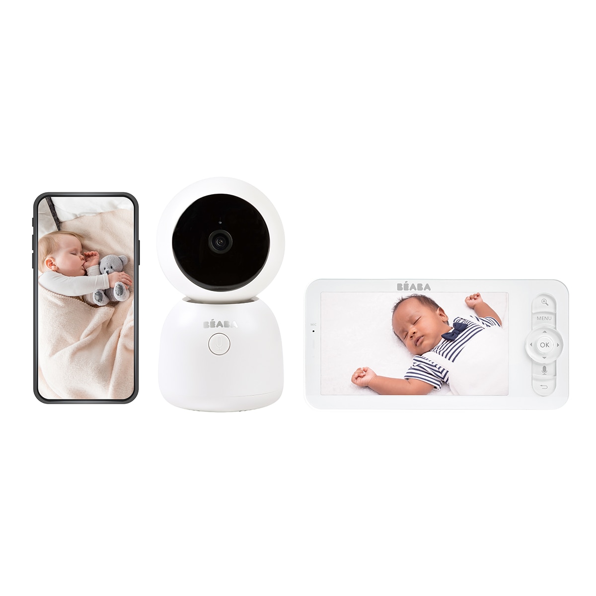 Vigilabebés nocturna Béaba Zen Night Light con video y luz - Blanco Blanco-3