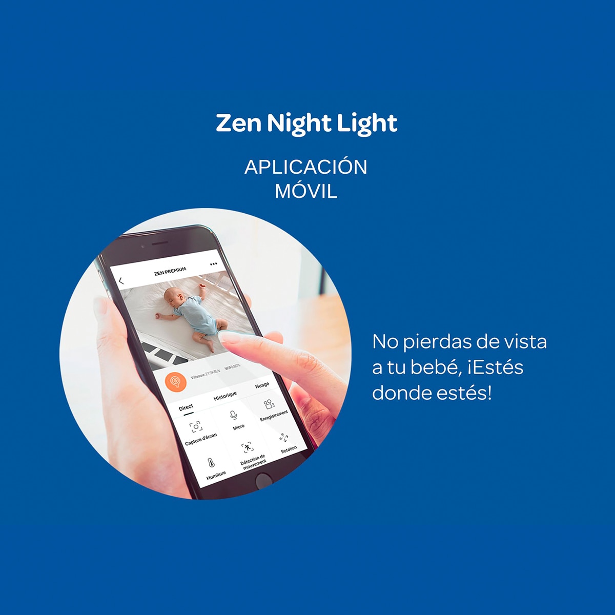 Vigilabebés nocturna Béaba Zen Night Light con video y luz - Blanco Blanco-8