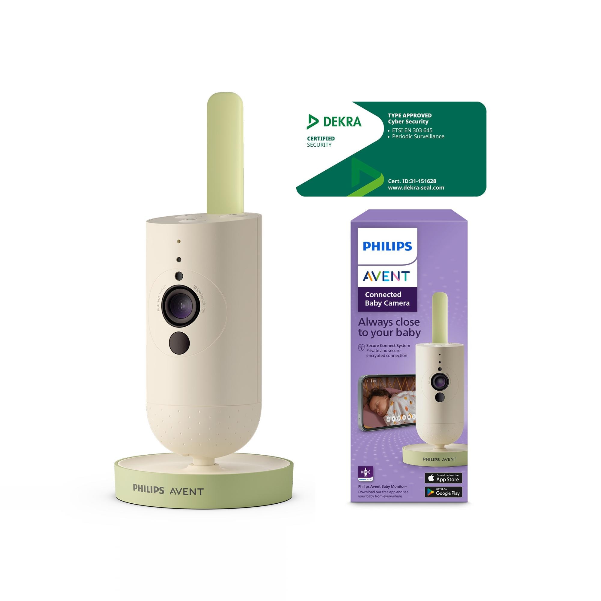 Philips Avent - Vigilabebés Philips Avent cámara conectada con app Baby monitor, siempre conectado desde cualquier lugar.