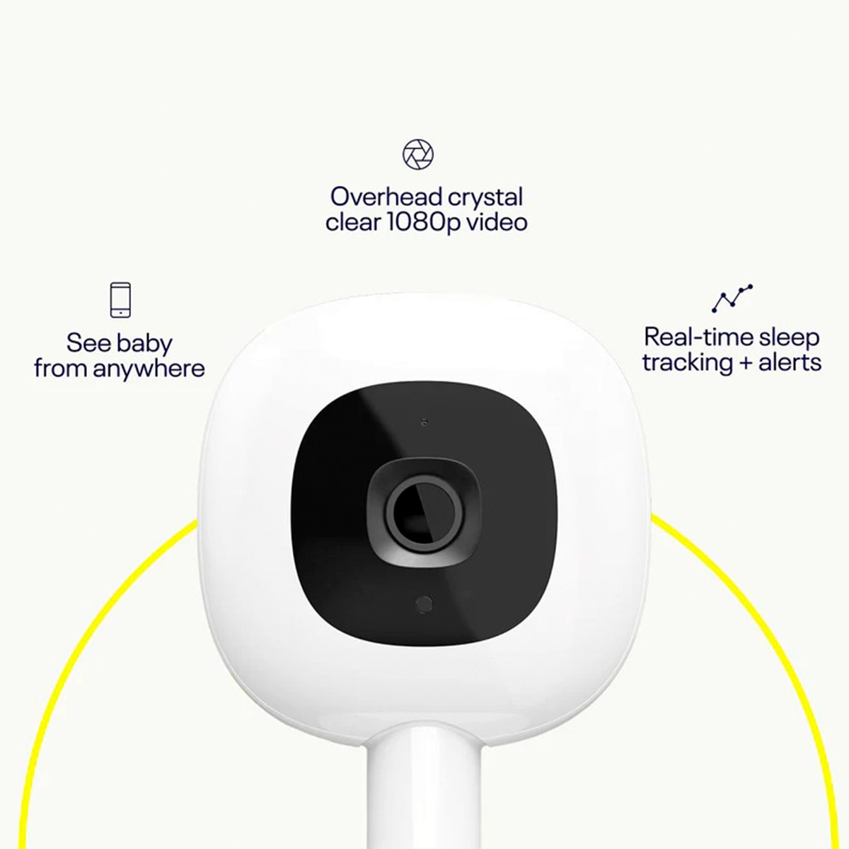 Monitor de Bebés NANIT com IA e Suporte Flexível Branco-3