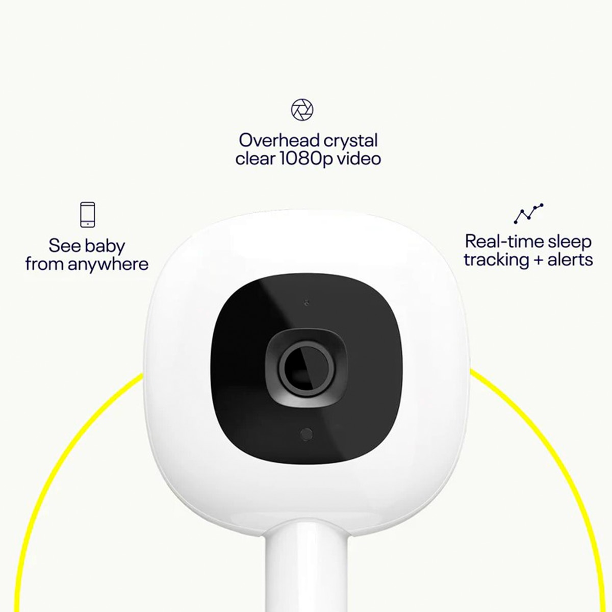 Monitor de Bebés NANIT com IA e Suporte Flexível Branco-6